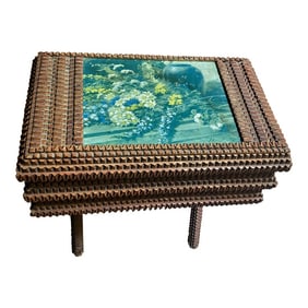 Early 20th Century Antique Folk/Tramp Art Side Table