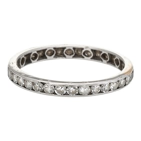 Antique Deco Diamond Eternity Ring Vintage Platinum Estate Fine Jewellery size 6