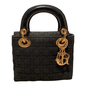 Christian Dior Black Nylon Mini Lady Dior Bag