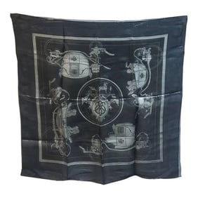Hermes Navy Blue Silk Shimmering Sheer Lurex Small Scarf Handkercheif
