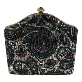 Judith Leiber Vintage Grey Paisley Minaudiere