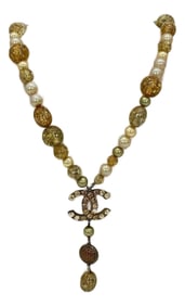 Vintage Chanel Diamante Beaded Pearl Necklace