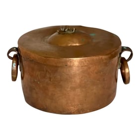 19th Century French Dovetailed Copper Braising Pan or Small Pot With Fitted Lid