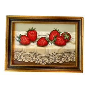 Late 20th Century Strawberry Still Life Painting by Sue Wall