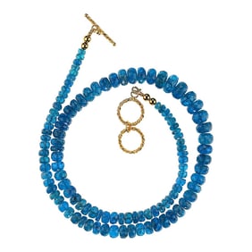 Graduated Rondelles of Neon Apatite Necklace