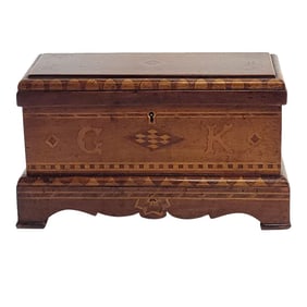 English Tunbridge Ware Inlaid Jewelry Box, Circa 1860