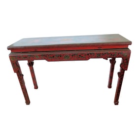 Large 1850s Chinoiserie Console With Original Finish Untouched