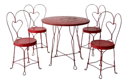 Antique Ice Cream Parlor Table Set