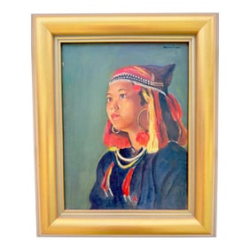 Portrait of a Nepalese Woman – Artist Signed & Framed