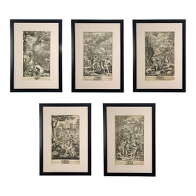Group of Five Engravings From Ovid's Metamorphoses, England, 1717