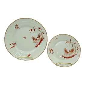Richard Ginori Siena Porcelain Dinner Plates Roosters Design Florence Italy
