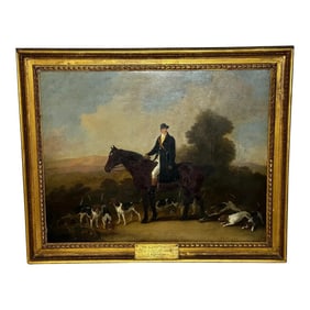 Large 19th Century Oil Painting the Clandon Harriers Hunt John Imms of Ringmer Up Libertine Mare Hor