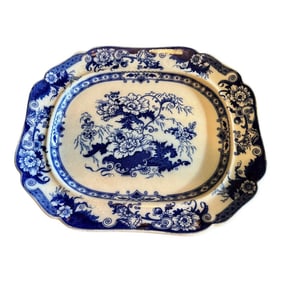 19th Century John Ridgeway, Staffordshire Cauldon England, Well Serving Platter