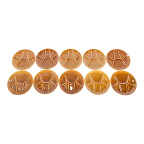 1950s "Fondue" Cheese Plates- Set of 10
