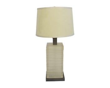 Vintage 1970s Frosted Plexiglass Table Lamp