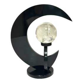 1970s Hivo Van Teal Modern Acrylic Full and Crescent Moon Sculpture