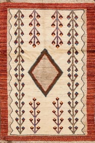 Mid-20th Century Vintage Persian Gabbeh Rug, 3'3" X 4'7"