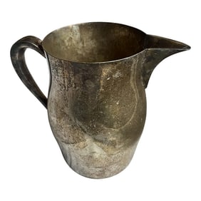 Mid 20th Century Academy Silver on Copper Mid Century Bulbous Silver Plate Water Pitcher