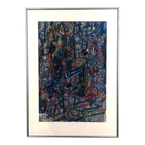 Symphony in Abstraction (1986) Watercolor Signed Nixon