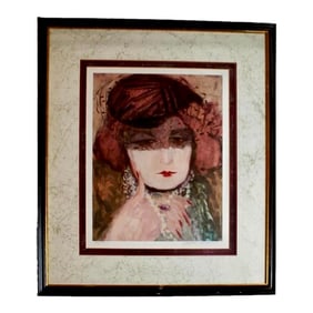 Late 20th Century Self Portrait Signed and Numbered Lithograph by Barbara A. Wood