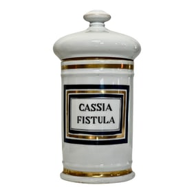 19th Century Limoges France Large Porcelain Apothecary Jar