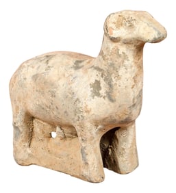 Small Chinese Han Dynasty Terracotta Sheep Mingqi, circa 202 BC-200 AD