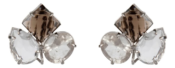 Eloise Studs Base Metal, Brown, Clip On