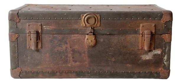 Antique Industrial Metal Trunk Locker