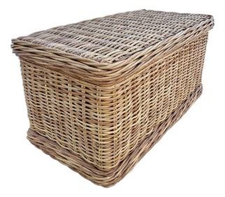 1970's Coastal Style Wicker Trunk