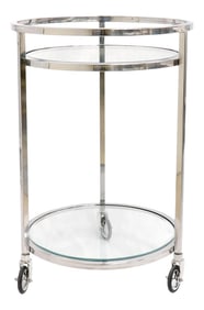 Pasargad Home Blake Stainless Steel & Glass Serving Table