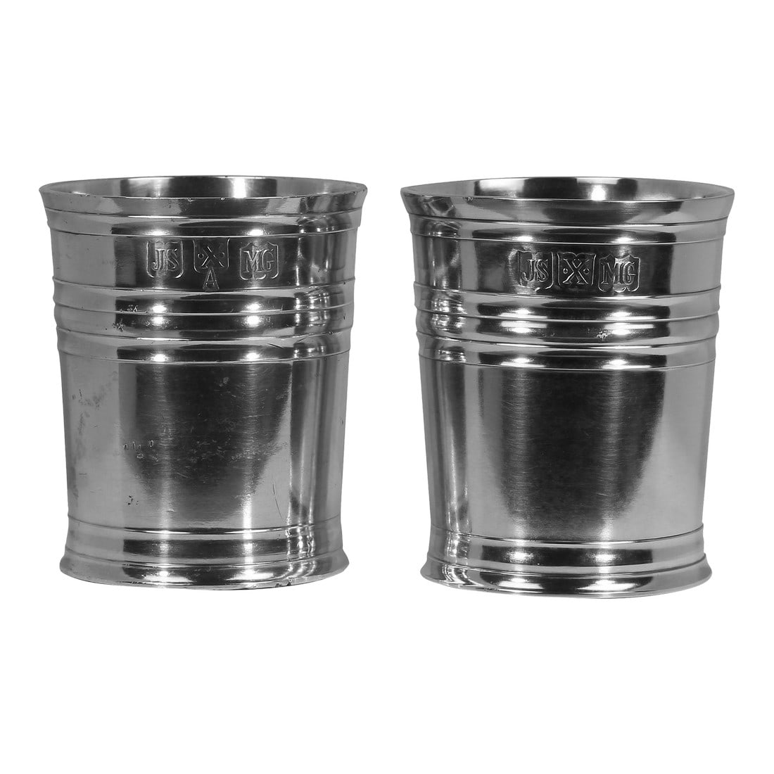 Pair of 1980s John Somers 'Copo De Whisky' Pewter Cups (1 of 5)