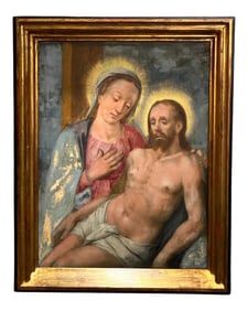 Oil on Board of Mary Magdalene and Jesus