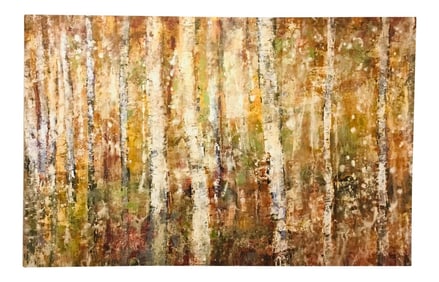 Impressionistic "Birch Forest" Giclee on Canvas Print