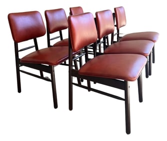 Newly Upholstered and Refinished Mid Century Dining Chairs by Greta Grossman - Set of 6