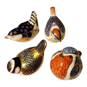 Porcelain Royal Crown Derby Birds Four