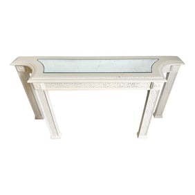 Chinoiserie Chic Solid Wood Console Table With Mirror Top