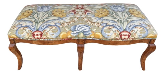 Donghia Traditional Upholstered Wooden Bench From 90's