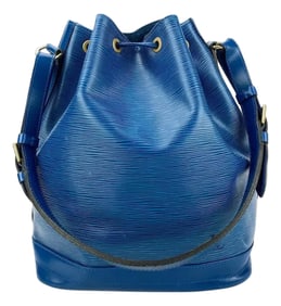 Louis Vuitton Blue Toldeo Epi Noe Drawstring Bucket Bag