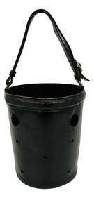 Hermes Vintage Black Box Calf Leather Mangeoire Bucket Bag