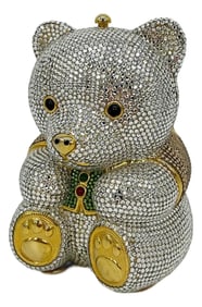 Judith Leiber Swarovski Crystal Spencer Bear Minaudiere