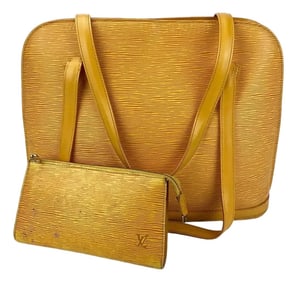 Louis Vuitton Yellow Epi Lussac Tote and Pochette