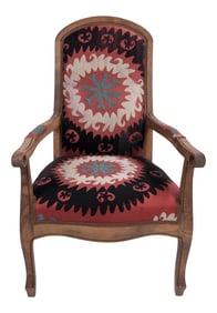 Suzani Embroidered Red Chair