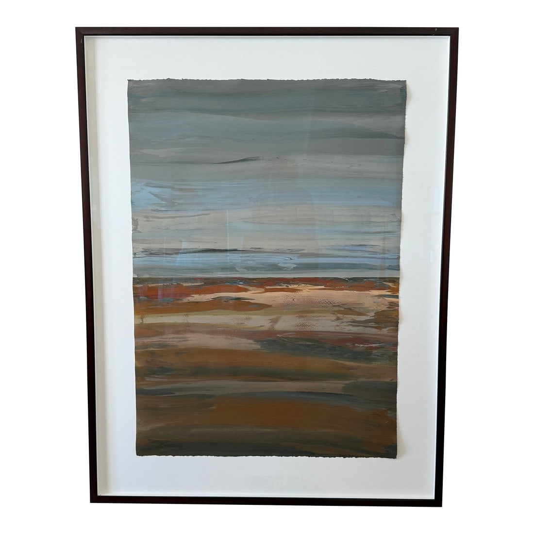 Large Sharon Strasburg Painting in Browns and Blues (1 of 12)