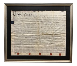 Early 19th Century British Land Deed, Framed