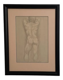 Vintage Academic Sketch of a Male Nude