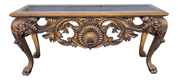 Maitland Smith Claw Foot Marble Top Console Table