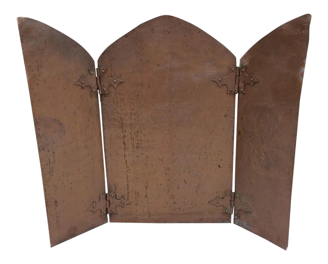 Antique Hammered Copper Folding Screen (1 of 10)