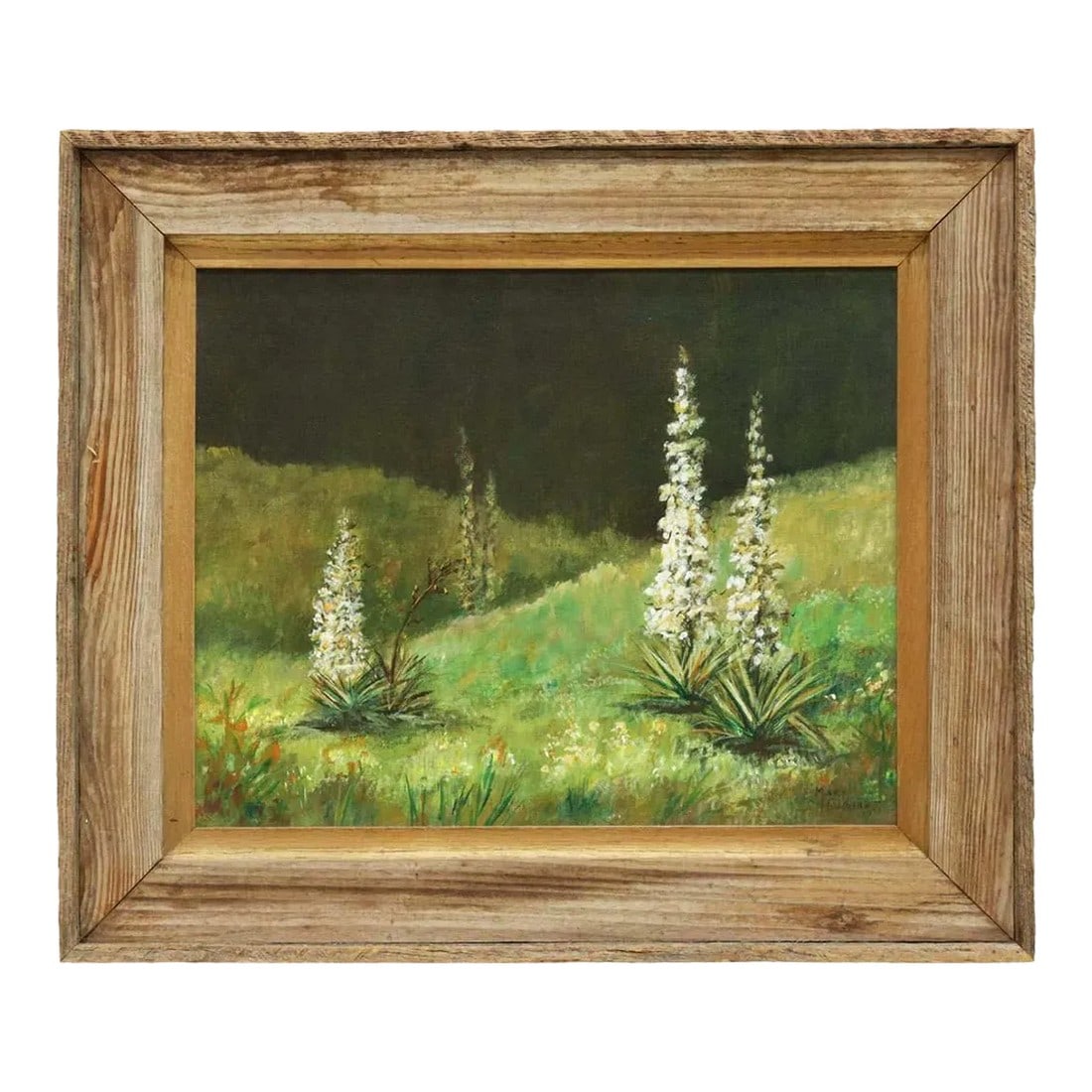 Vintage Cactus Oil Painting in Rustic Wood Frame (1 of 12)