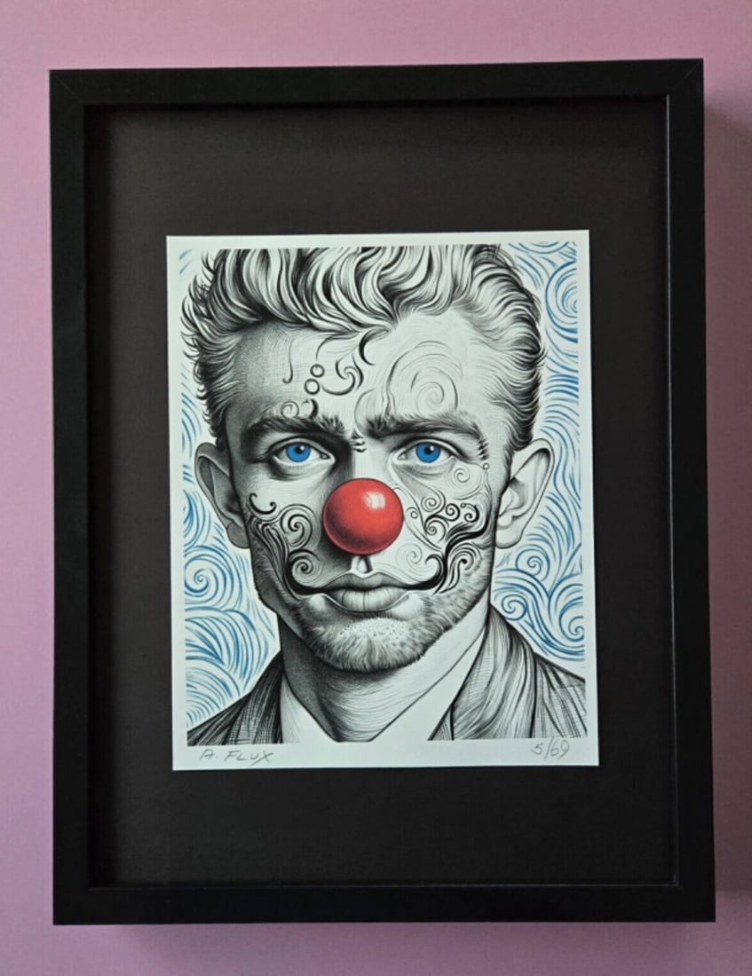 AIDAN FLUX | Hand Signed Authentic Print Framed James Dean Lt. Edition of 69 COA (1 of 6)