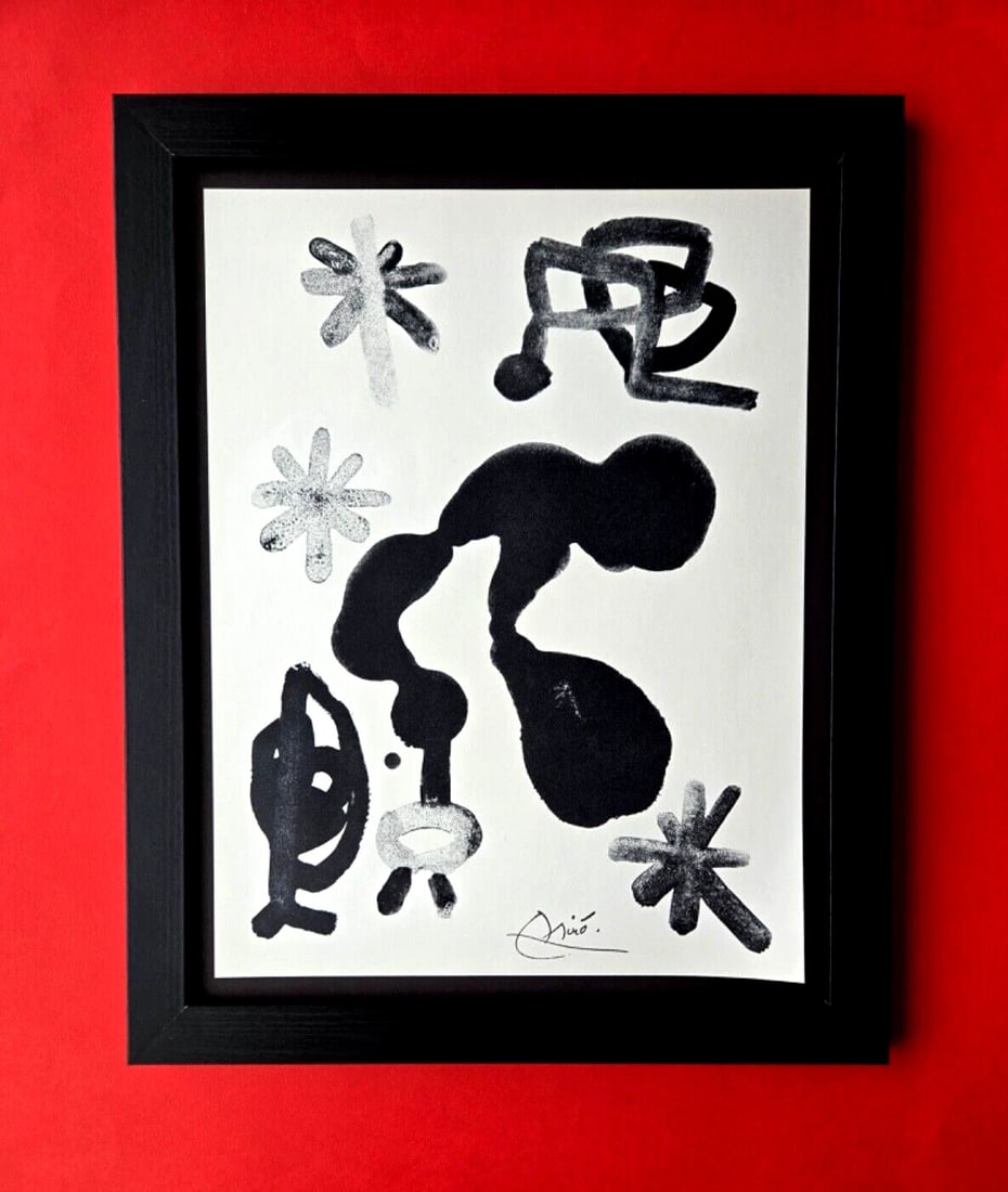 Joan Miro | Vintage 1958 Signed Colorful Print | Mounted and Framed Buy Now!! (1 of 3)